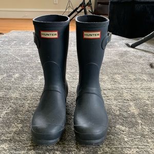 Short Navy Hunter Boots